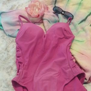 One piece Pink "HOT" bathing suit, 8 Newport news